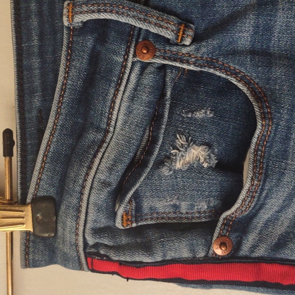 Ambercrombie & Fitch Blue Jeans with Red Stripe Simon High-rise And Ankle 29 8 - Picture 4 of 11